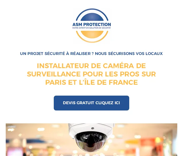 Campagne emailing réalisée pour ASM : vidéo surveillance